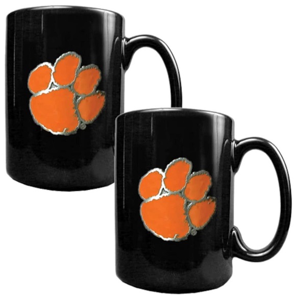 Clemson Tigers 15oz. Coffee Mug Coffee Cup Set Black Orange University College - Picture 1 of 8